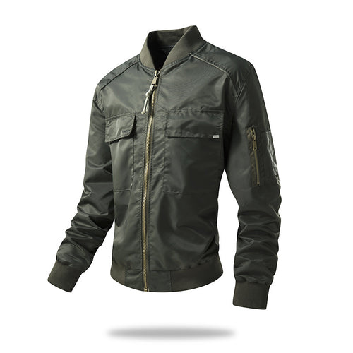 Lightweight and durable bomber jacket for men with Amarae technical details
