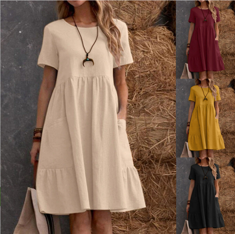 Casual summer dress for women with pockets and ruffles Lune London
