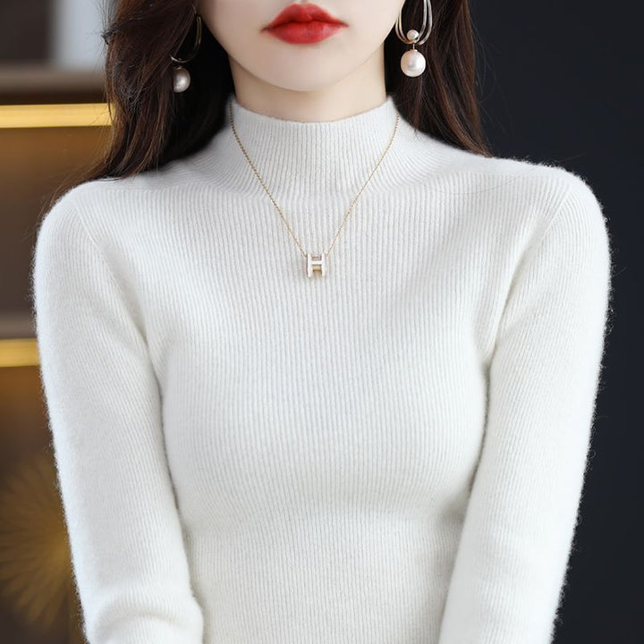 Pull à col roulé élégant pour dames en tricot fin Chic & Stil