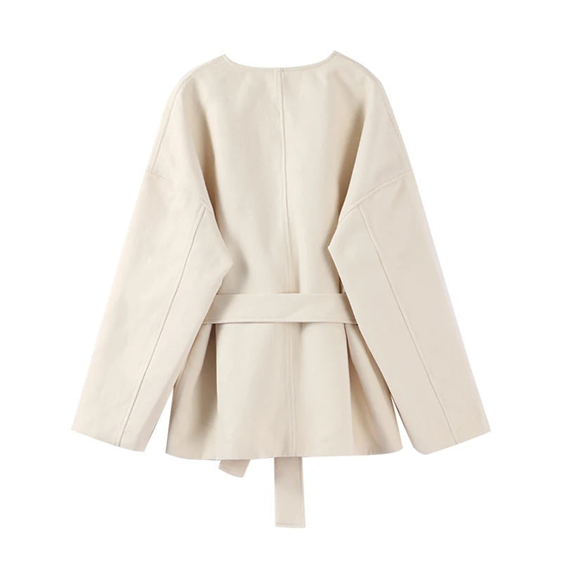 Elegant tie jacket for women with belt and chic cut Lune London