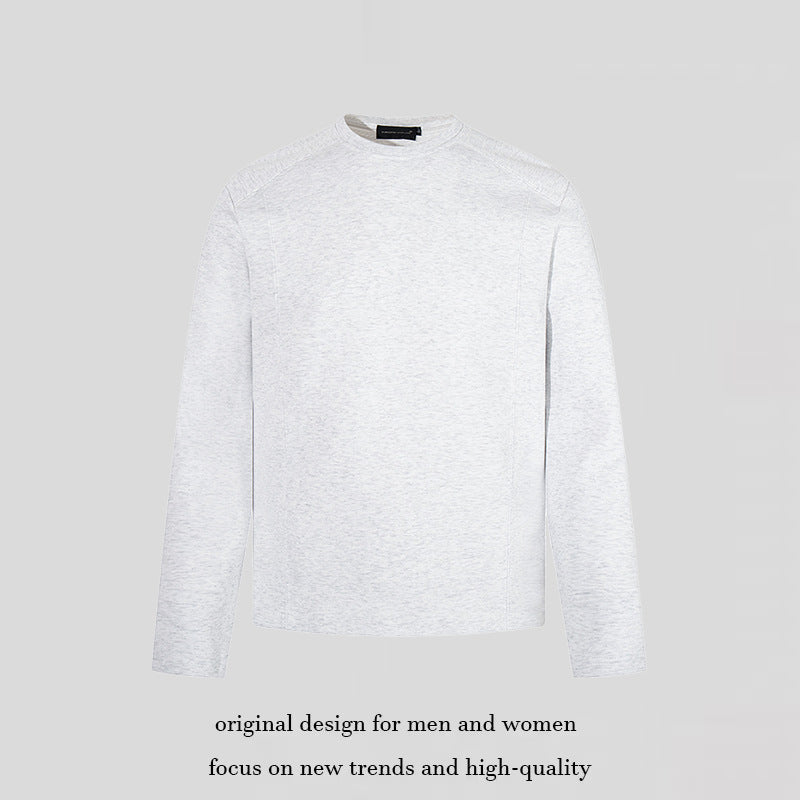 Men's Long Sleeve Shirt with Crew Neck made of Marl Cotton Blend Amarae