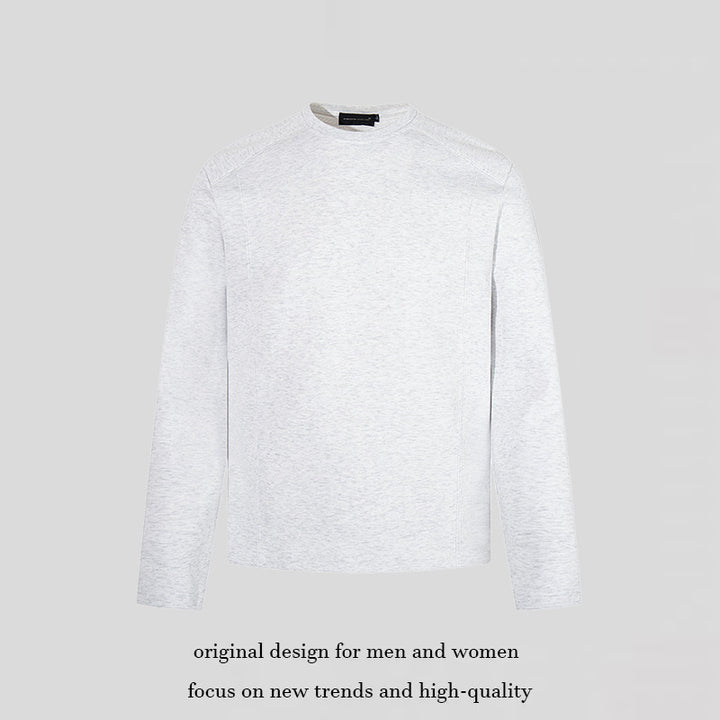 Men's Long Sleeve Shirt with Crew Neck made of Marl Cotton Blend Amarae