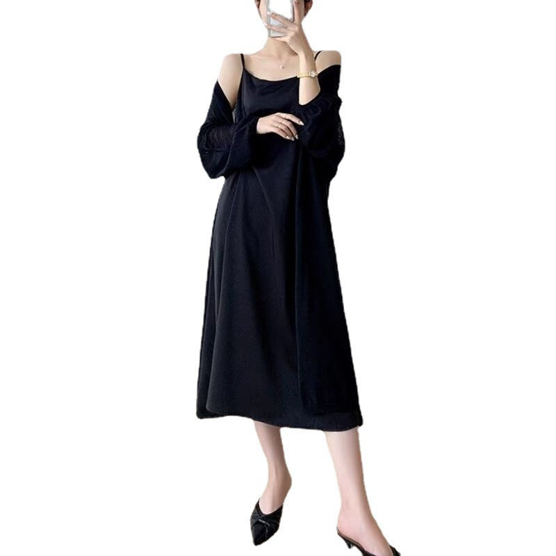 Cardigan long élégant pour femmes avec des manches en forme de ballon et un devant ouvert Chic & Stil