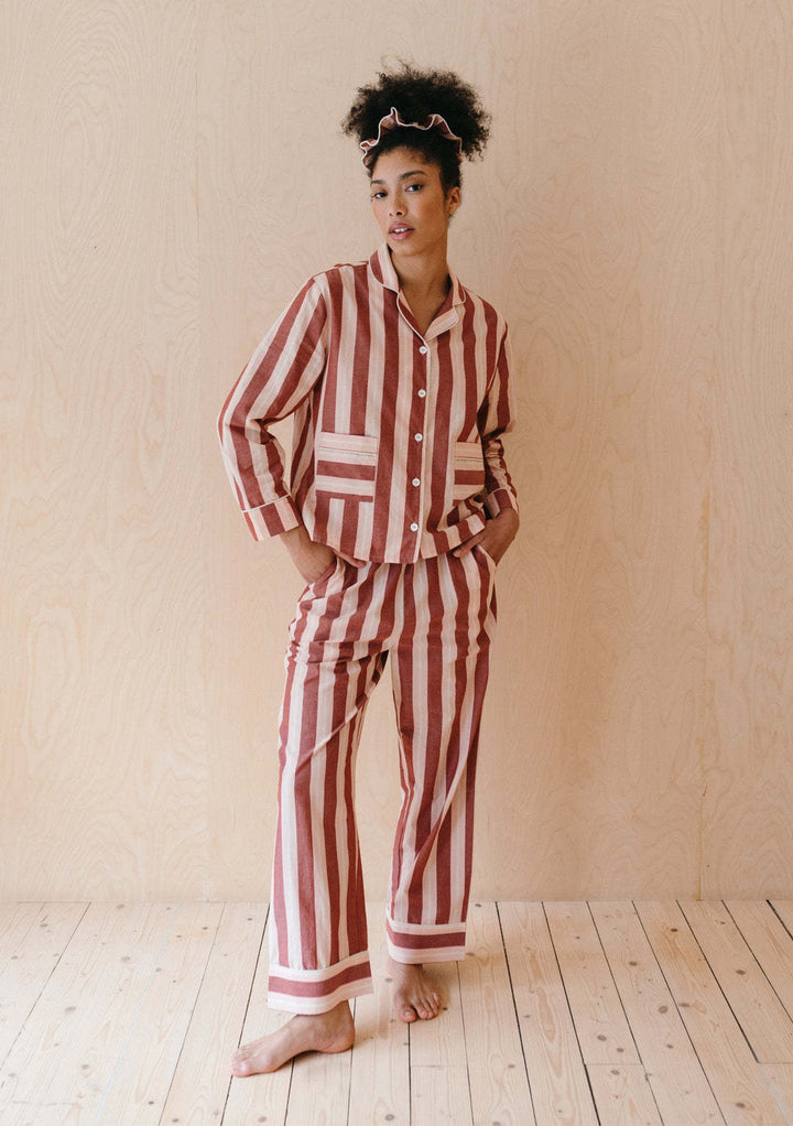 Women's Pajama Set with Trendy Striped Pattern Lune London