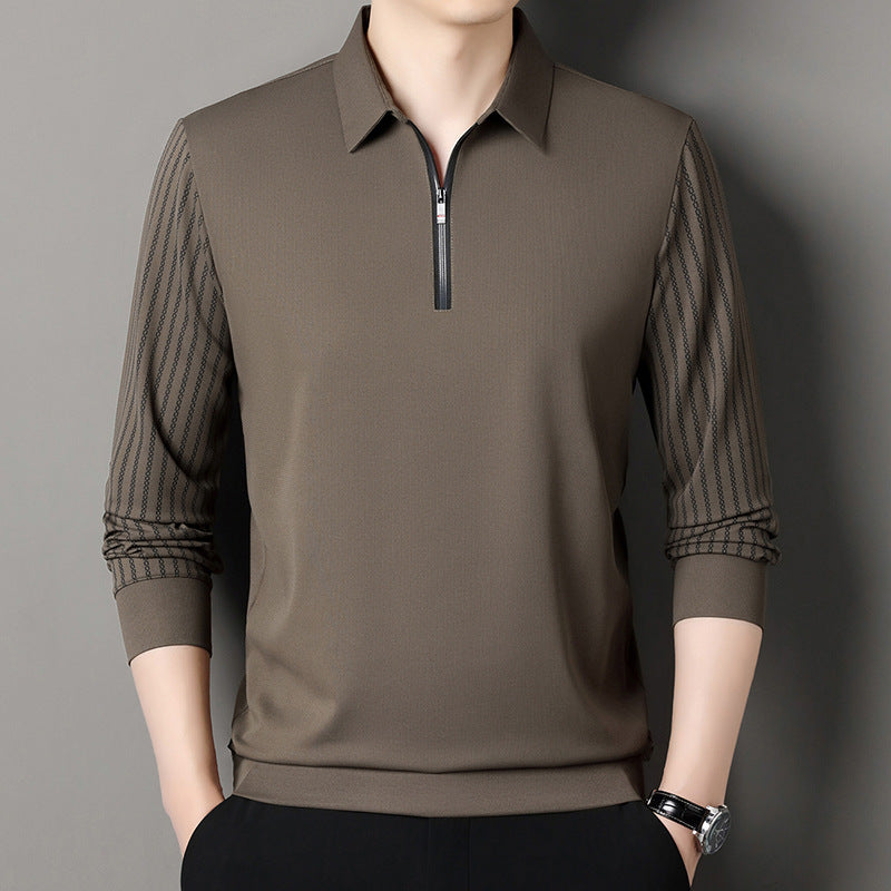 Men's polo with double high collar and breathable inserts Lune London
