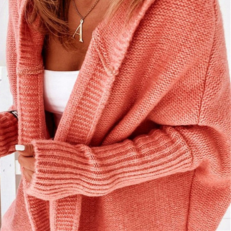 Ladies Casual Knit Sweater with Open Front and Fine Texture Lune London