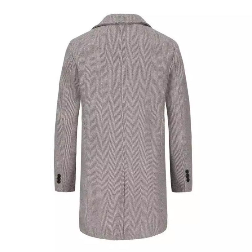Elegant double-breasted coat for men in high-quality textured material Amarae