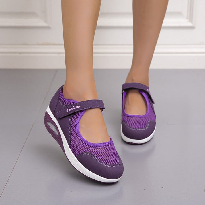 Comfortable Slip-On Sneakers for Women with Chic Breathable Mesh Structure and Style