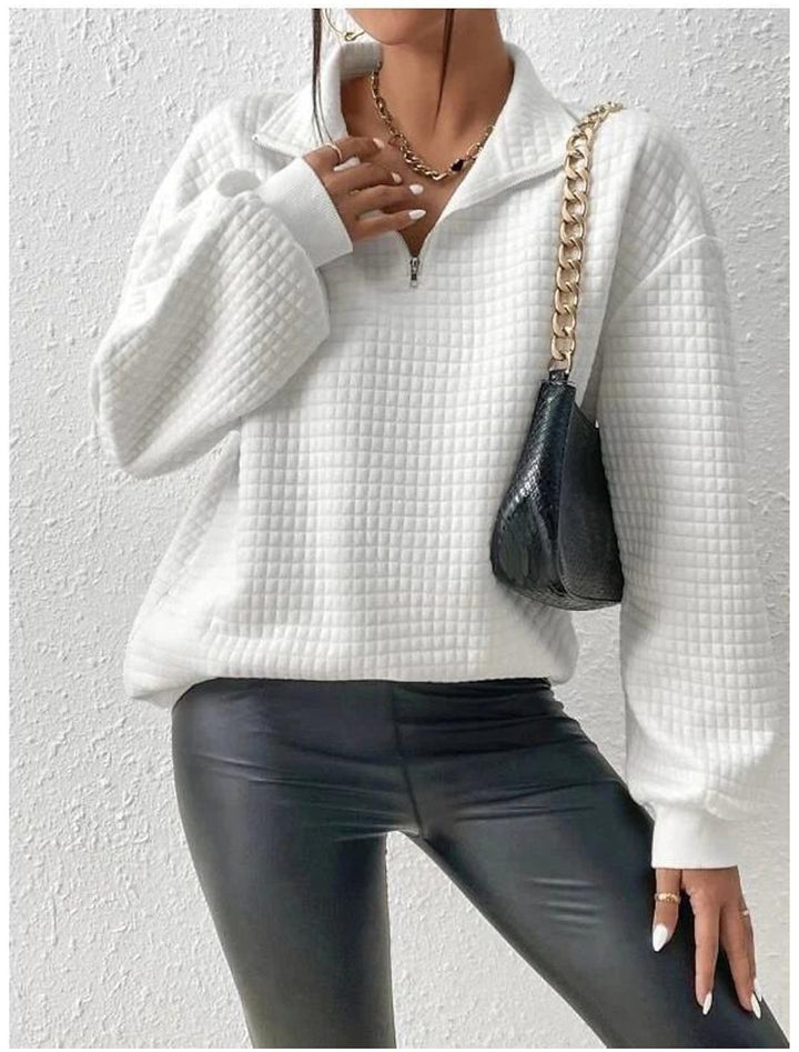 Women’s sweatshirt in textured fabric with zipper Lune London
