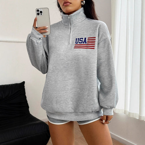 Ladies stylish sweat jacket with high collar Amarae
