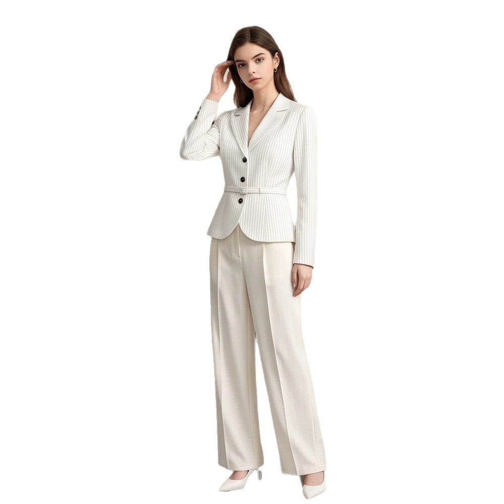 Women Tailored Pinstripe Blazer and Palazzo Pants Set Amarae