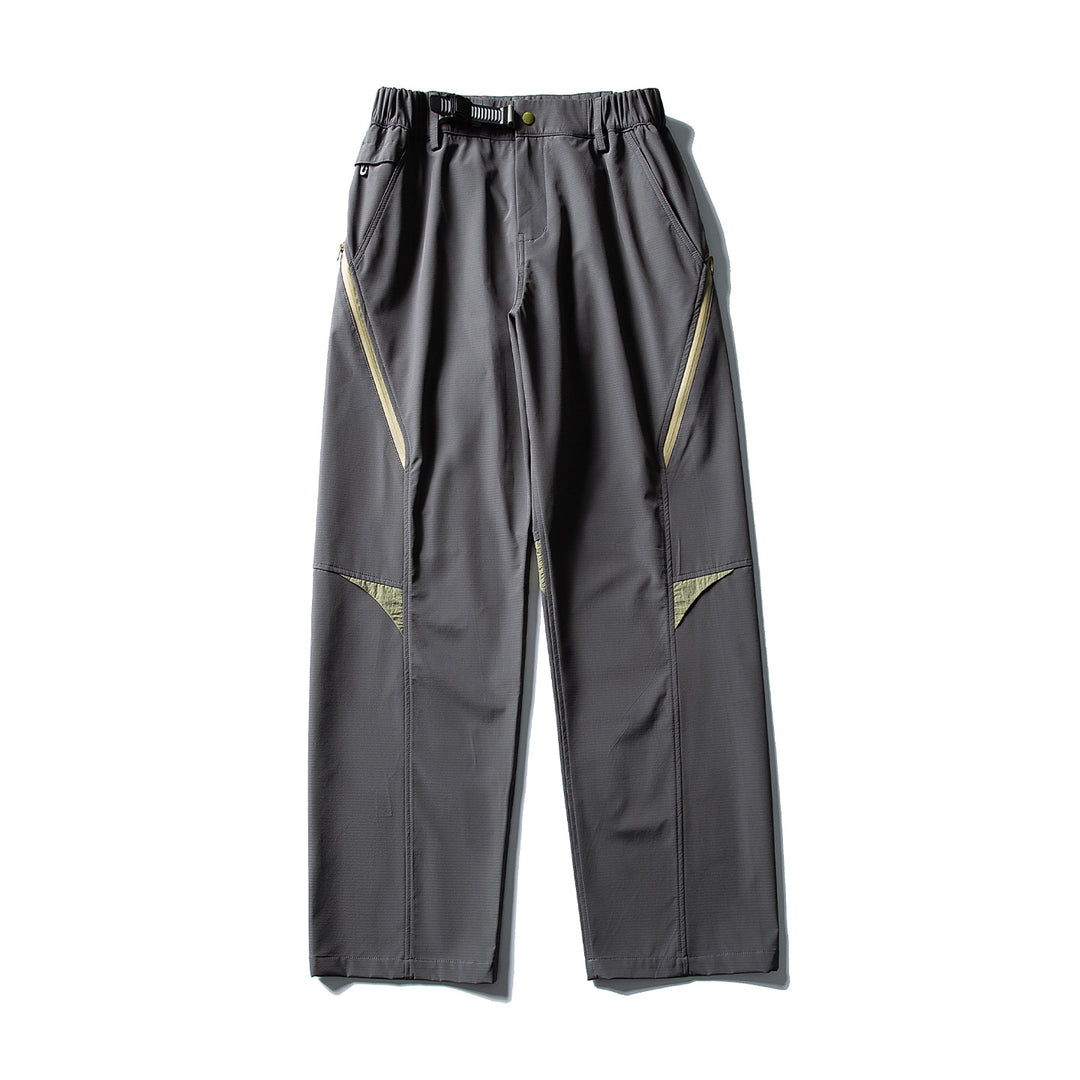 Men's Technical Cargo Pants with Elastic Waistband, Integrated Belt, and Contrasting Inserts Amarae