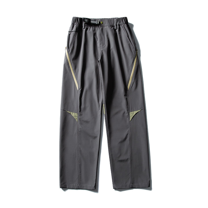 Men's Technical Cargo Pants with Elastic Waistband, Integrated Belt, and Contrasting Inserts Amarae