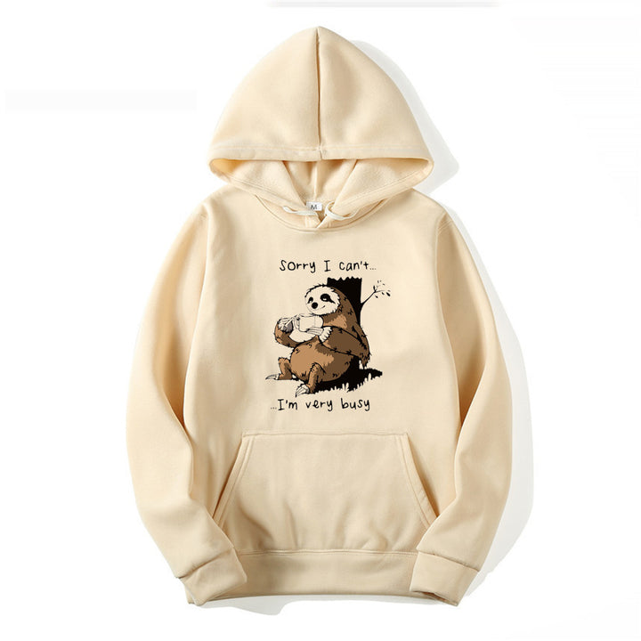 Ladies hoodie with cute animal motif and playful slogan Lune London