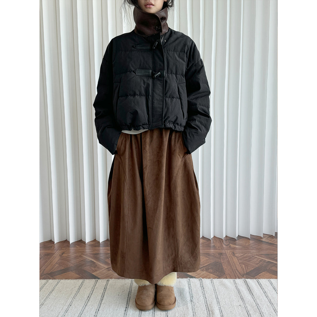 Women's short padded quilted jacket with teddy collar Amarae