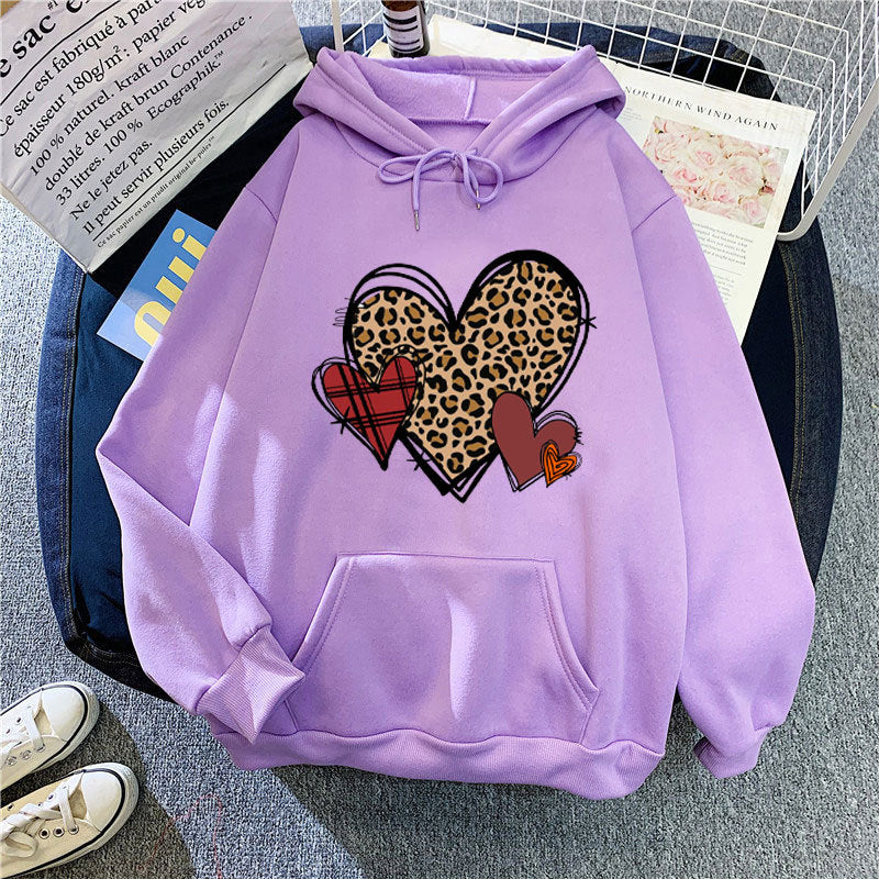 Ladies hoodie with playful heart pattern Chic & Stil