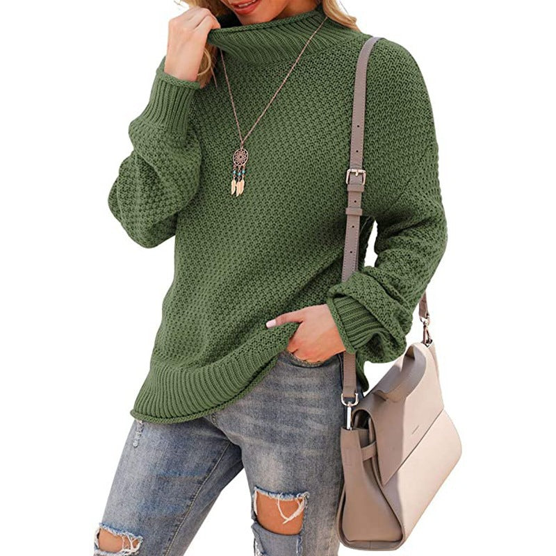 Thick knit sweater for women with high collar and comfortable sleeves Lune London
