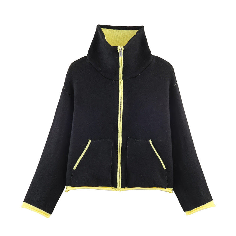 Veste en polaire surdimensionnée à la mode pour femmes avec col montant et poches pratiques Chic & Stil