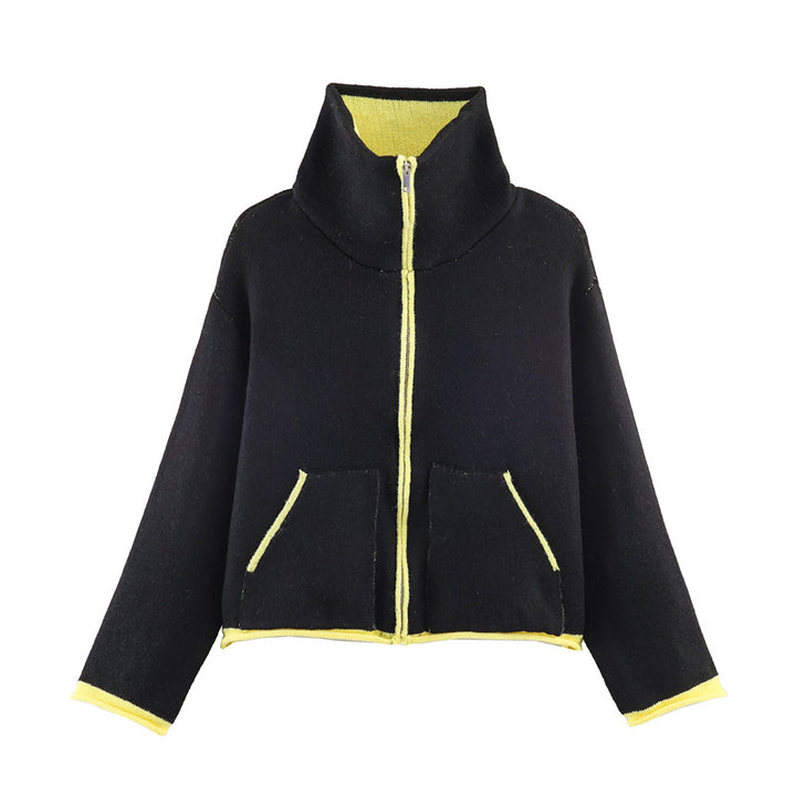 Veste en polaire surdimensionnée à la mode pour femmes avec col montant et poches pratiques Chic & Stil