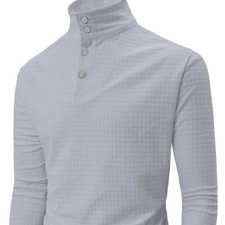 Men's Long Sleeve Polo with Structured Surface Lune London
