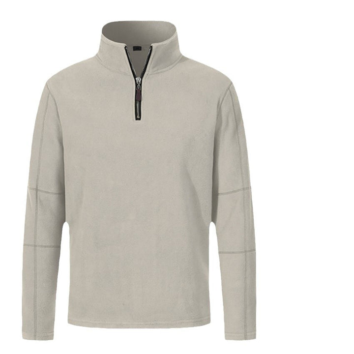 Fleece pullover for men with half-zip and high collar Lune London