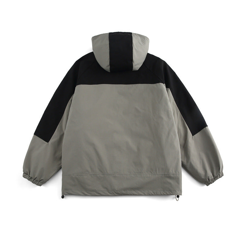 Unisex Boxy-Technical Hooded Jacket with Raglan Sleeves, Water-Repellent Shell and Drawstring Hem Amarae
