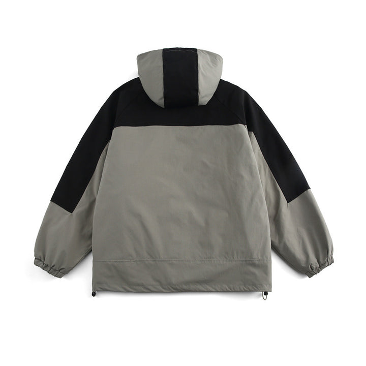 Unisex Boxy-Technical Hooded Jacket with Raglan Sleeves, Water-Repellent Shell and Drawstring Hem Amarae