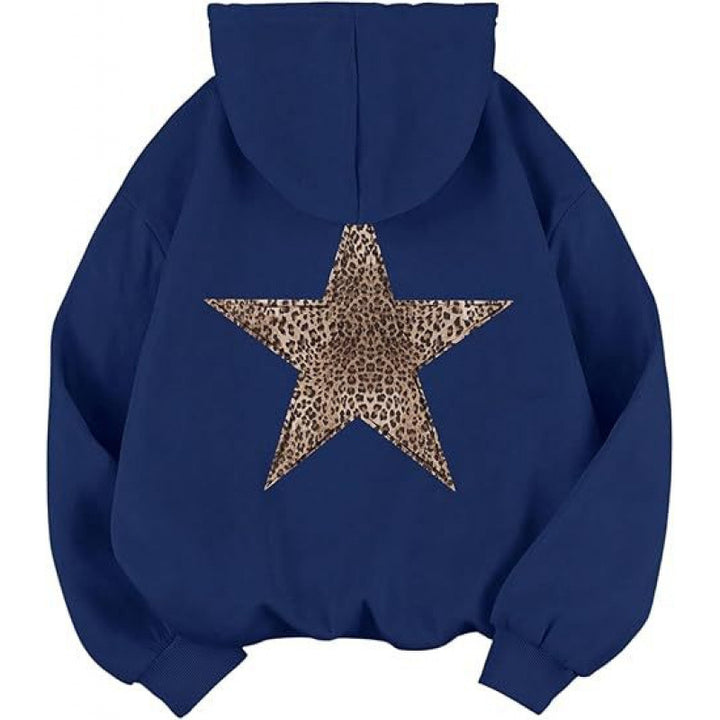 Women's hoodie with stylish leopard star design and relaxed fit Lune London