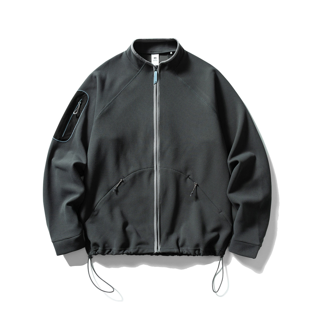 Unisex Structured Fleece Jacket with Zipper, Arm Pocket and Drawstring Amarae