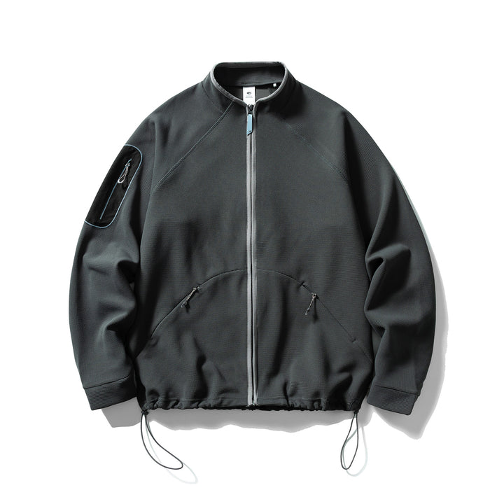 Unisex Structured Fleece Jacket with Zipper, Arm Pocket and Drawstring Amarae