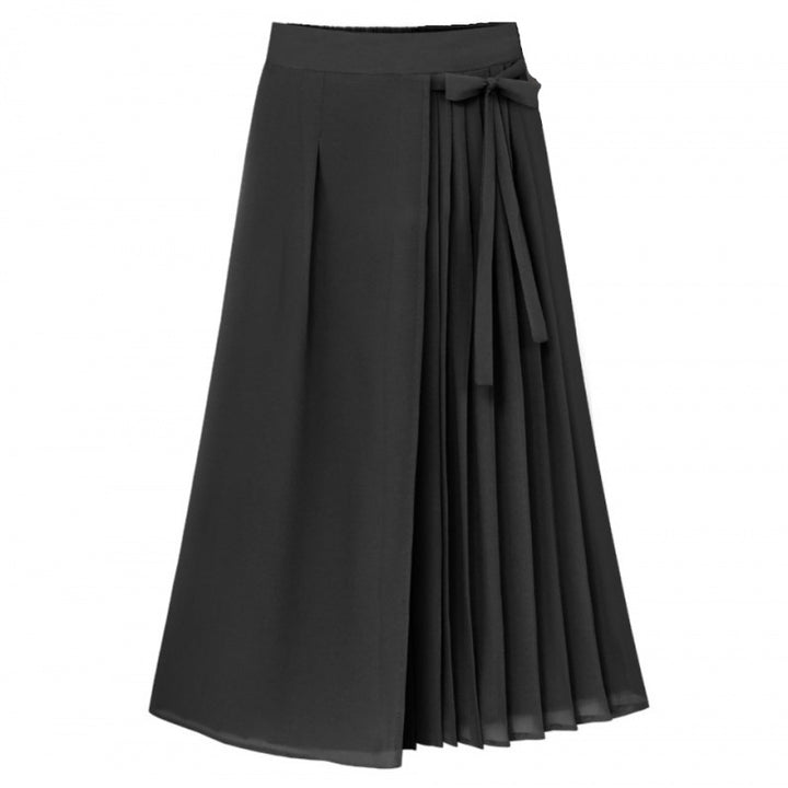Pleated midi skirt for women with bow detail Lune London