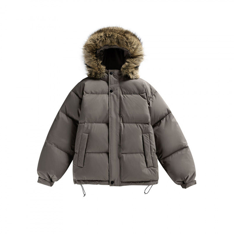 Unisex Padded Hoodie with Detachable Faux Fur Hood and Boxy Silhouette Amarae