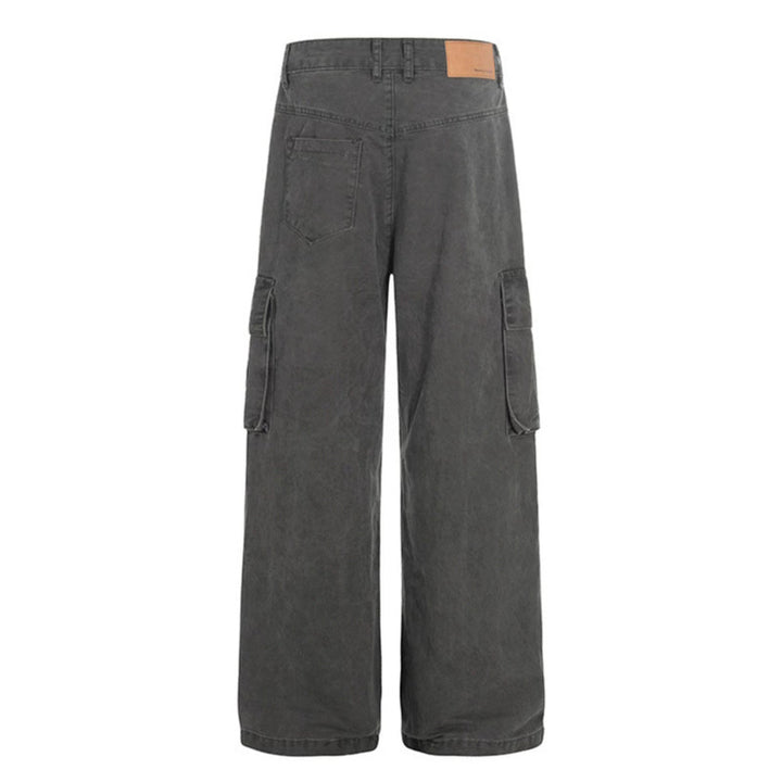 Women High-Waisted Utility Cargo Pants in Worn Look with Wide Leg Amarae