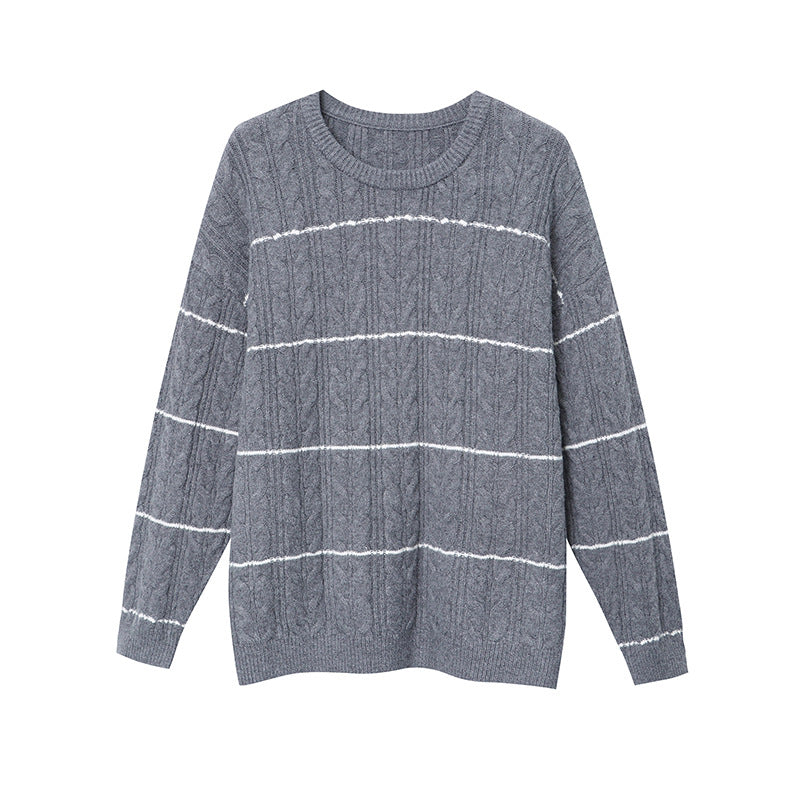 Women's casual knitted sweater with cable pattern Chic & Stil
