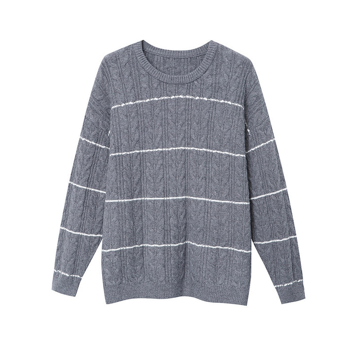 Women's casual knitted sweater with cable pattern Chic & Stil