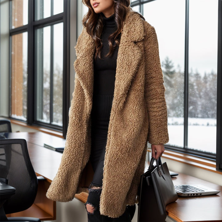 Oversized plush coat for women with teddy fur Amarae