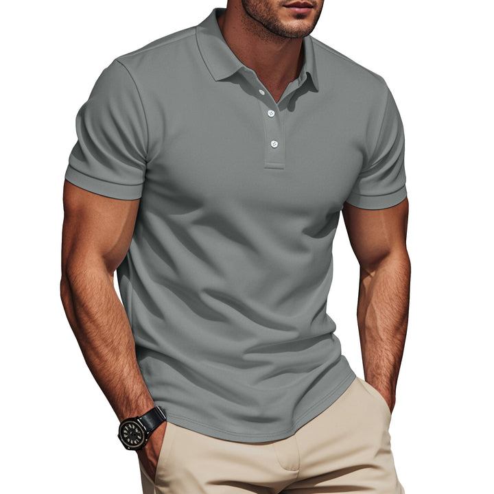 Fashion polo for men in breathable material with textured design Lune London