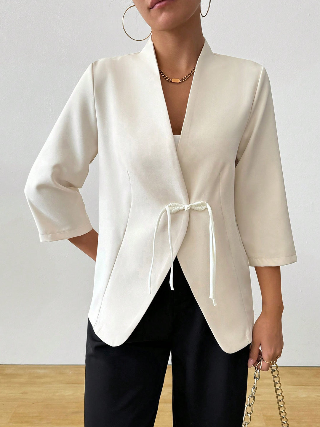 Women's wrap jacket with waist tie and relaxed fit Lune London