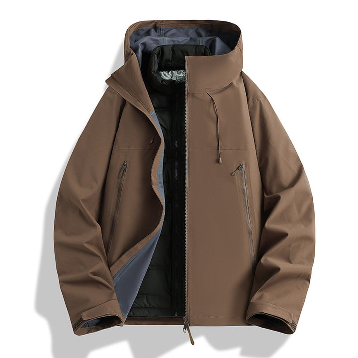 Men's Waterproof Softshell Outdoor Jacket with Adjustable Hood and Breathable Membrane Amarae