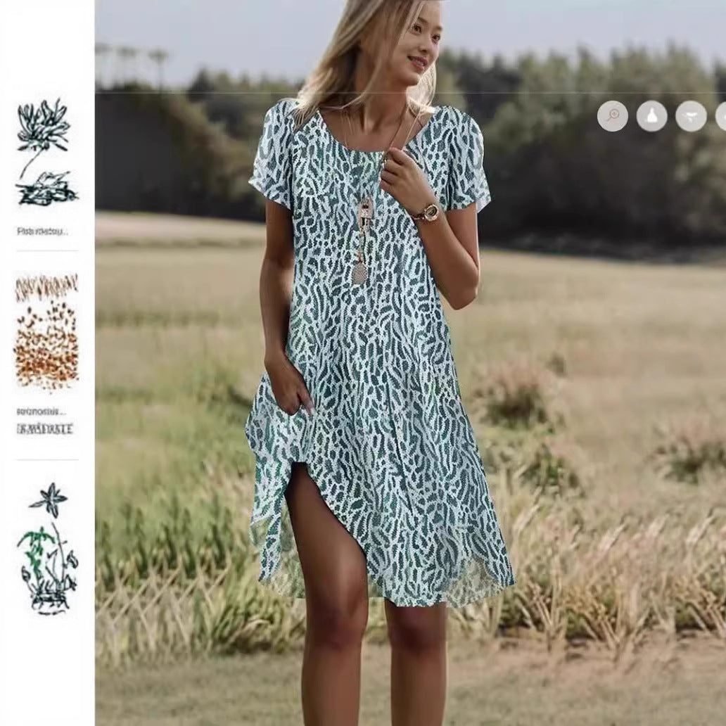 Casual women's dress with floral design Lune London