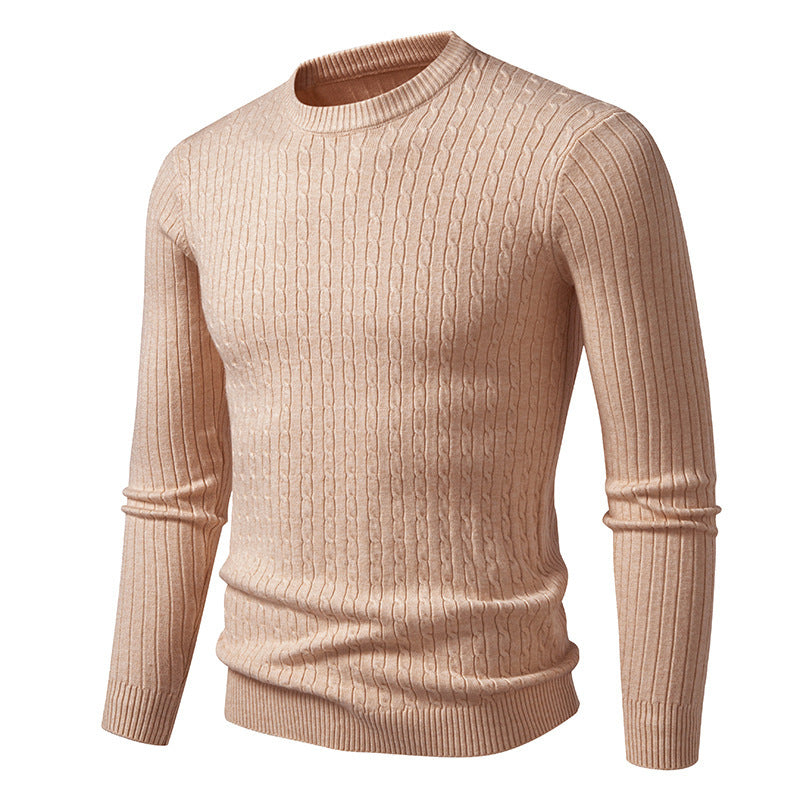 Thick knit sweater for men with elegant braid pattern Lune London
