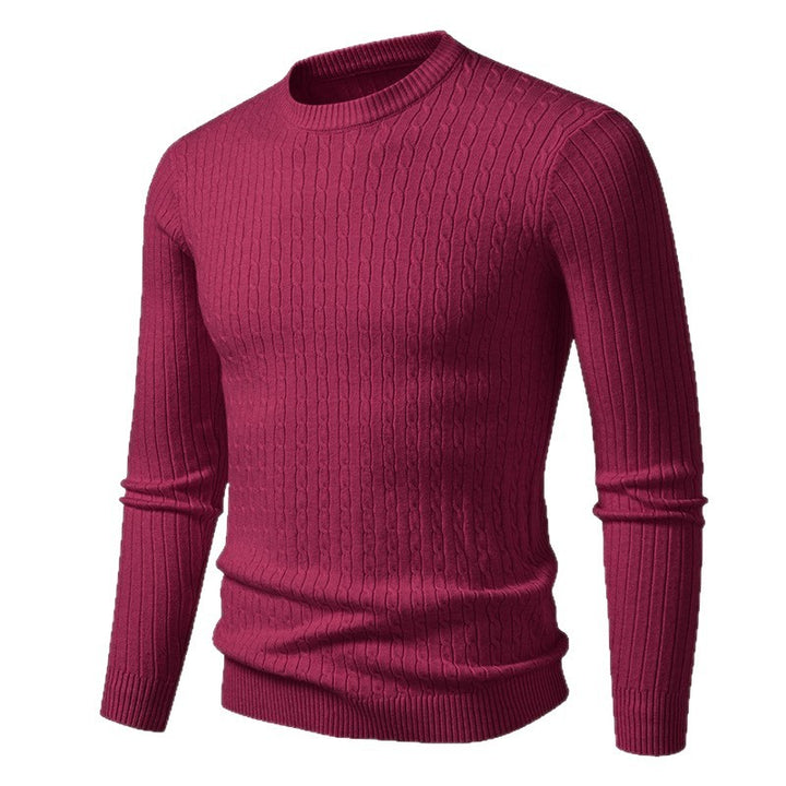 Thick knit sweater for men with elegant braid pattern Lune London