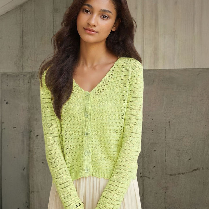 Ladies lightweight knitted vest with a nice openwork pattern Lune London