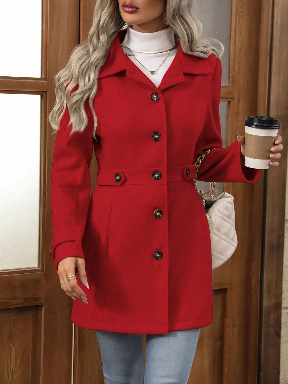 Women Elegant and Fitted Transition Jacket with Practical Pockets Lune London