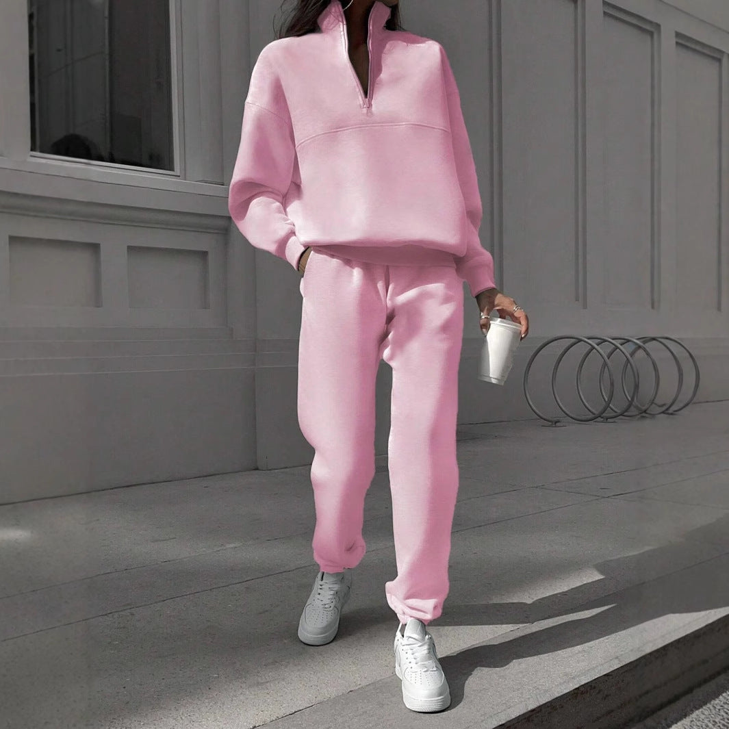 Ladies high quality zip-up sweatshirt with high collar Lune London