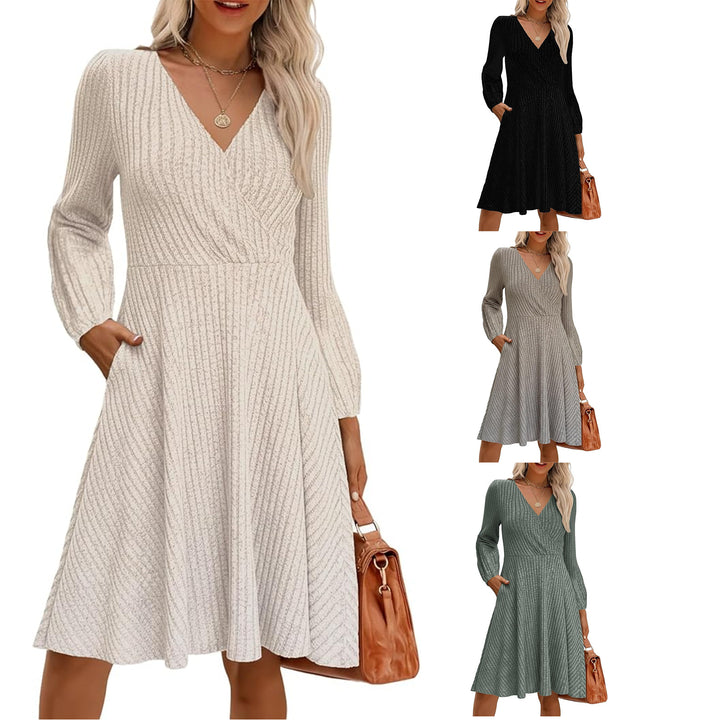 Robe mini en viscose élégante pour femmes avec un haut structuré et des manches volumineuses Chic & Stil