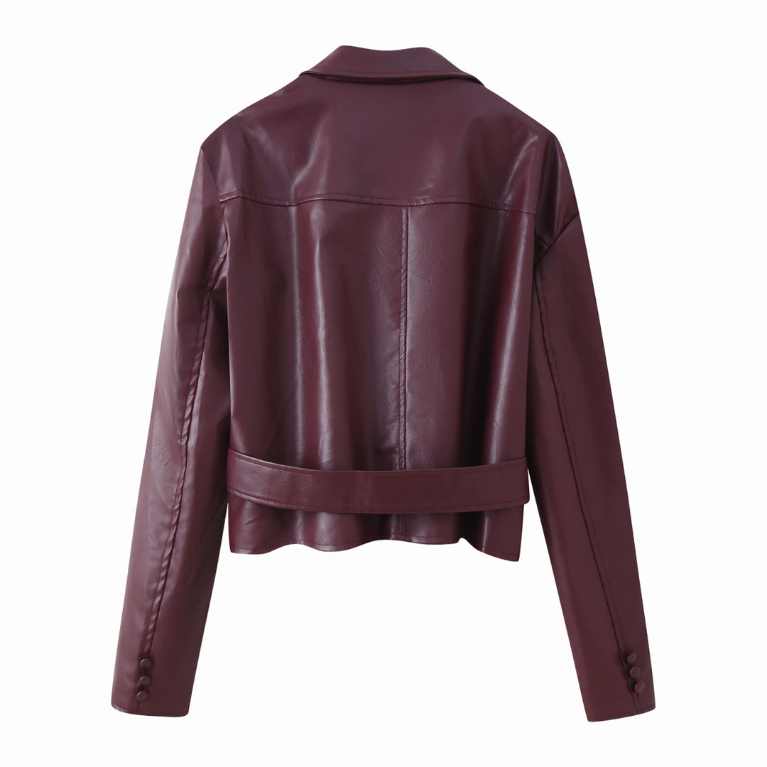 Ladies Elegant Faux Leather Jacket Lune London