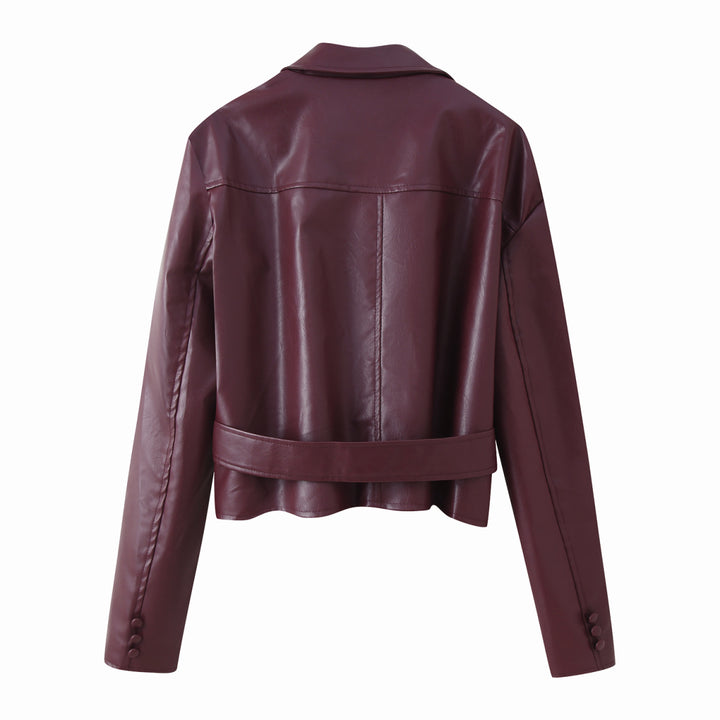 Ladies Elegant Faux Leather Jacket Lune London