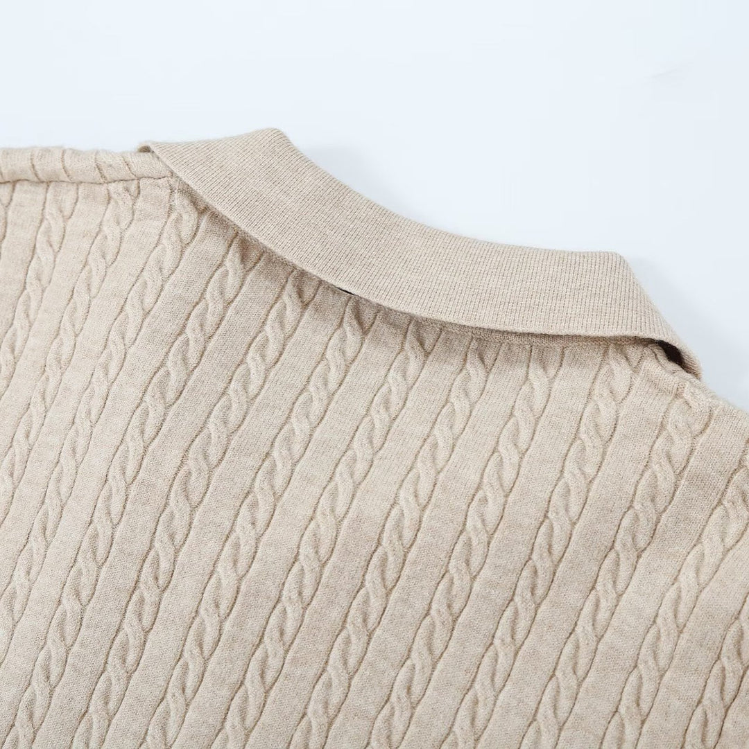 Women's knit sweater with turtleneck and decorative tie Amarae