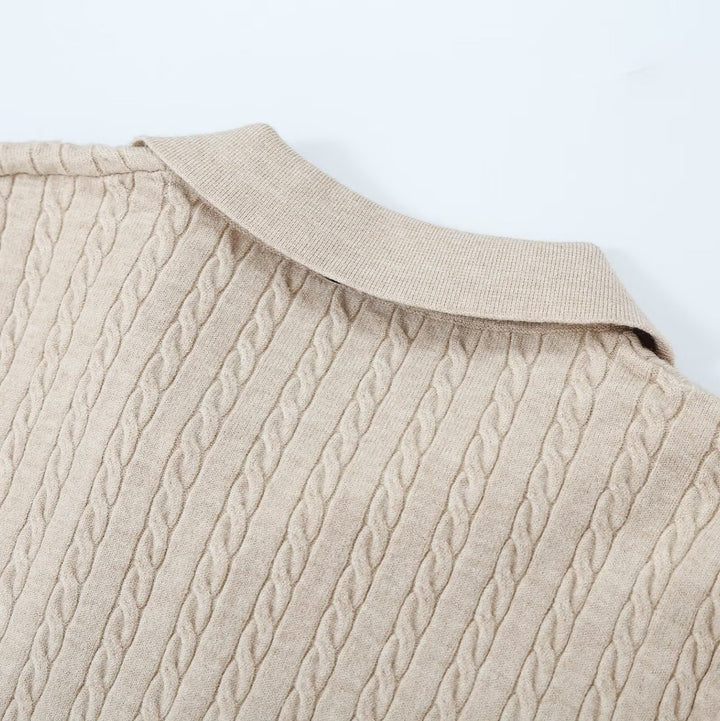 Women's knit sweater with turtleneck and decorative tie Amarae